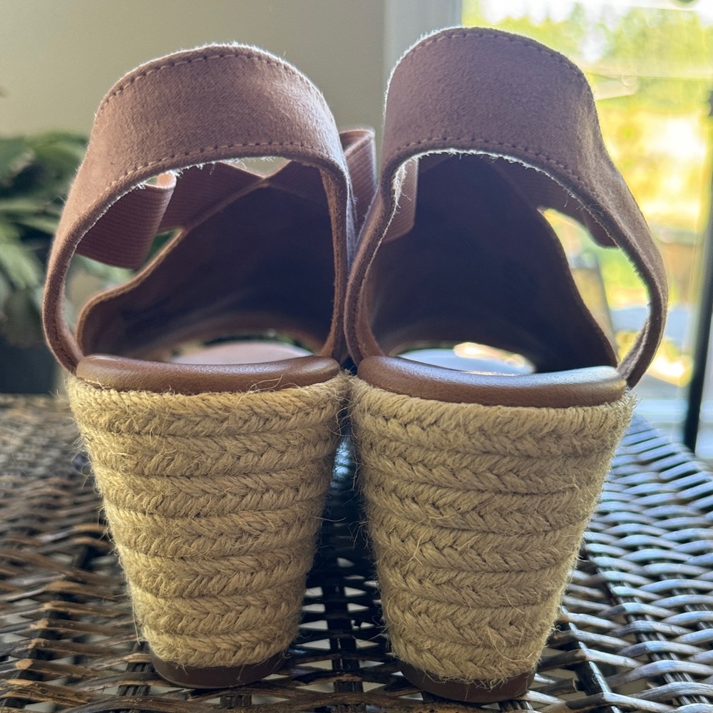 Sonoma Women's‎ Ortholite Pink Blush Espadrilles Open Toe Wedge Size 8.5 - Picture 3 of 10